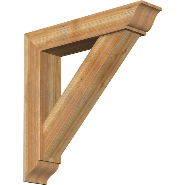 Ekena Millwork Traditional Traditional Rough Sawn Bracket w/ Offset Brace, Western Red Cedar, 8"W x 40"D x 40"H BKT0806X40X40TRA01RWR - main